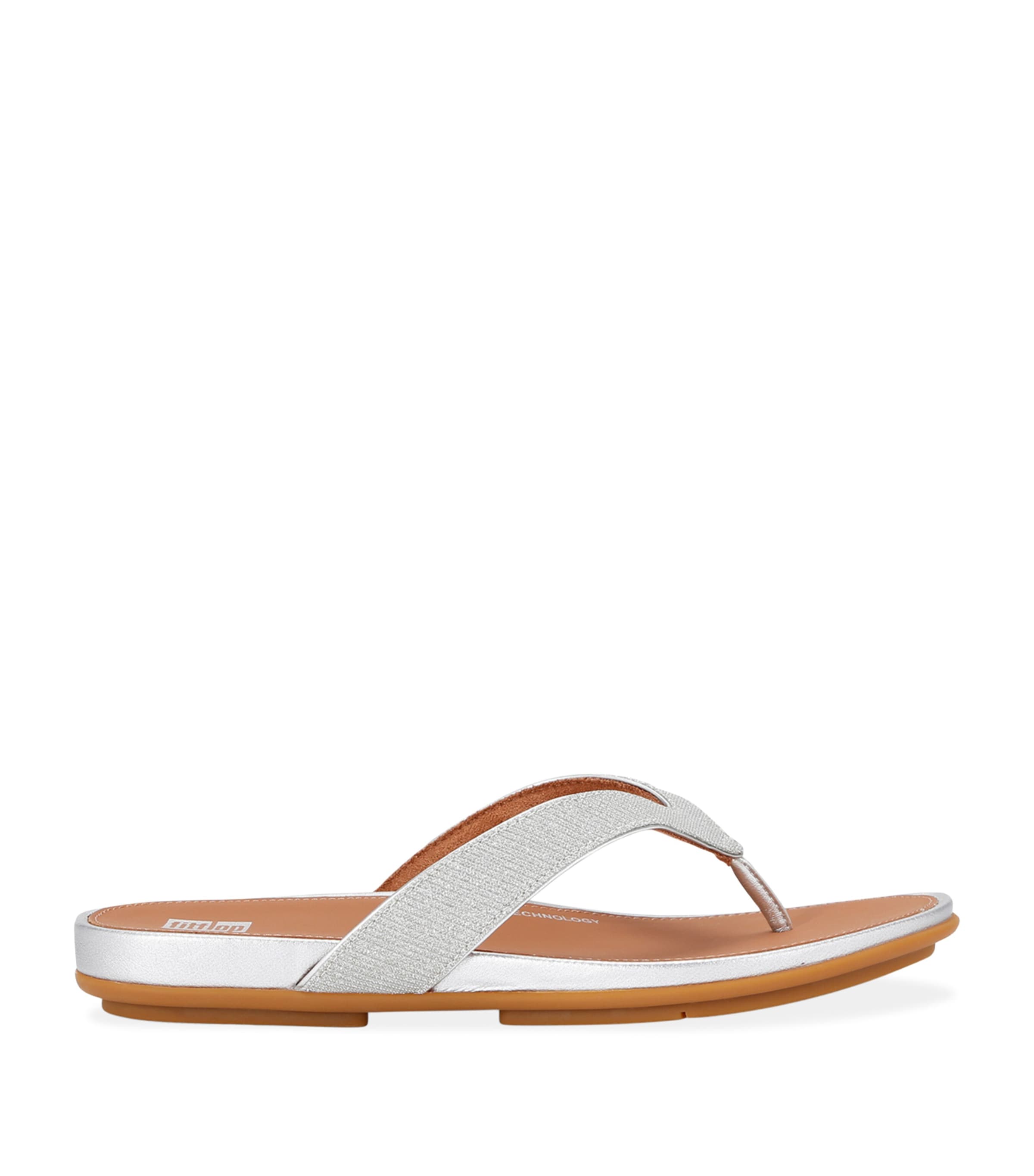 Shop Fitflop Gracie Flip Flops In Silver