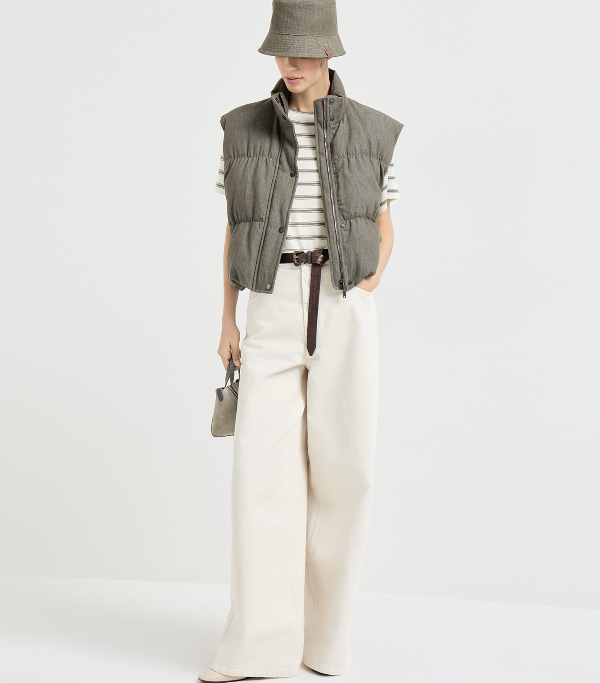 Virgin Wool-Cashmere Striped T-Shirt CIH19 Image 2