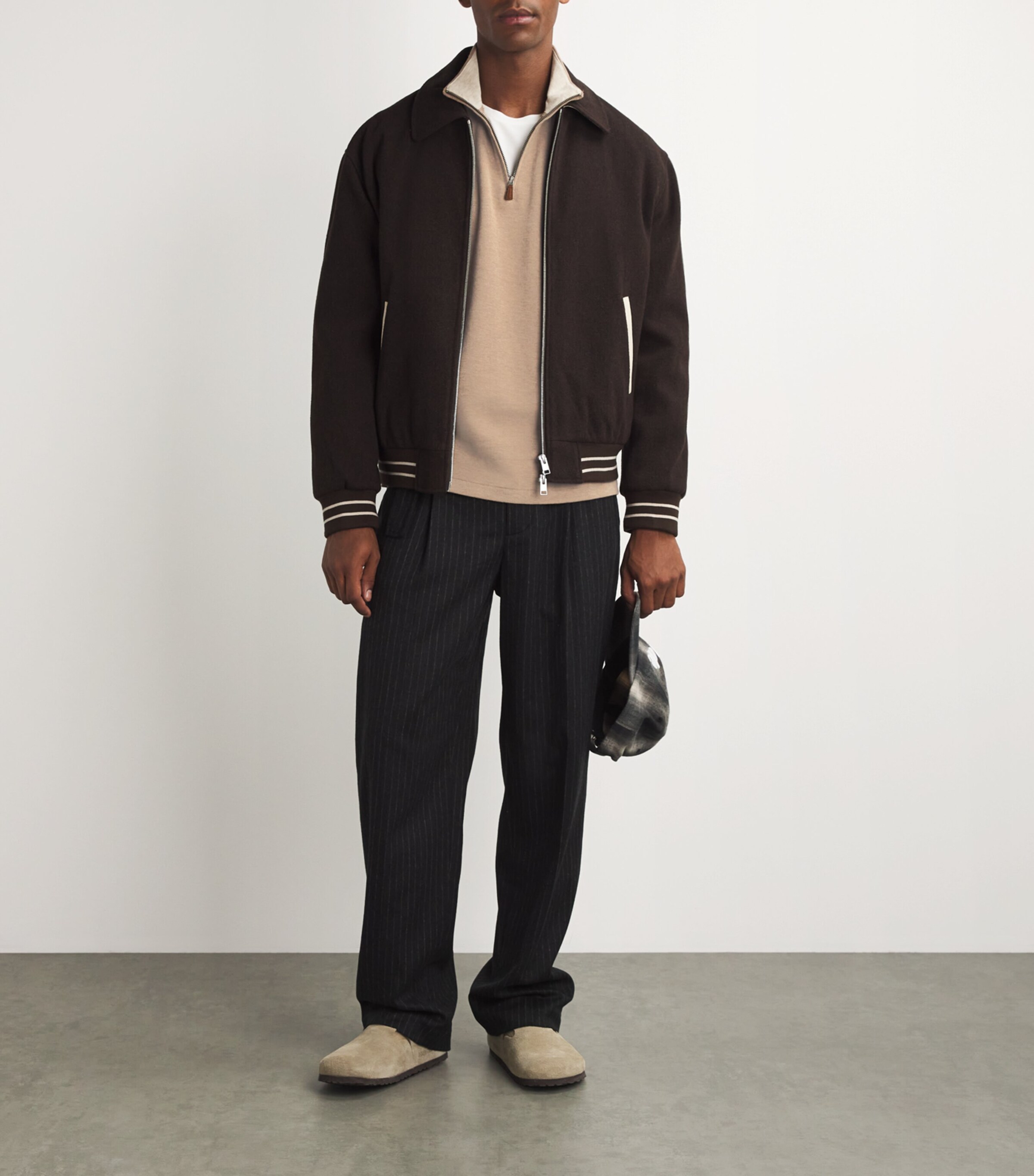 Polo Ralph Lauren Mens Cotton Quarter-Zip Sweater Brown Image 2