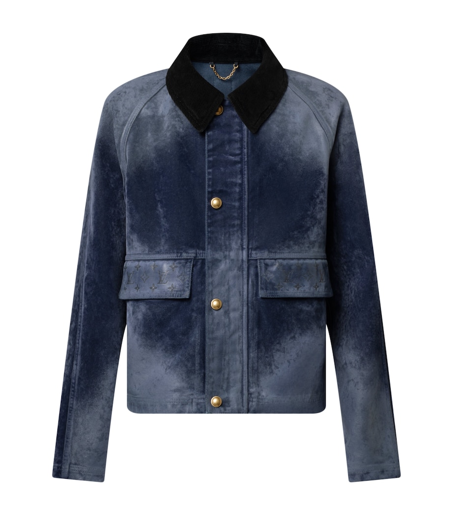 Velvet-Flocked Denim Jacket NIGHT SKY Image 1