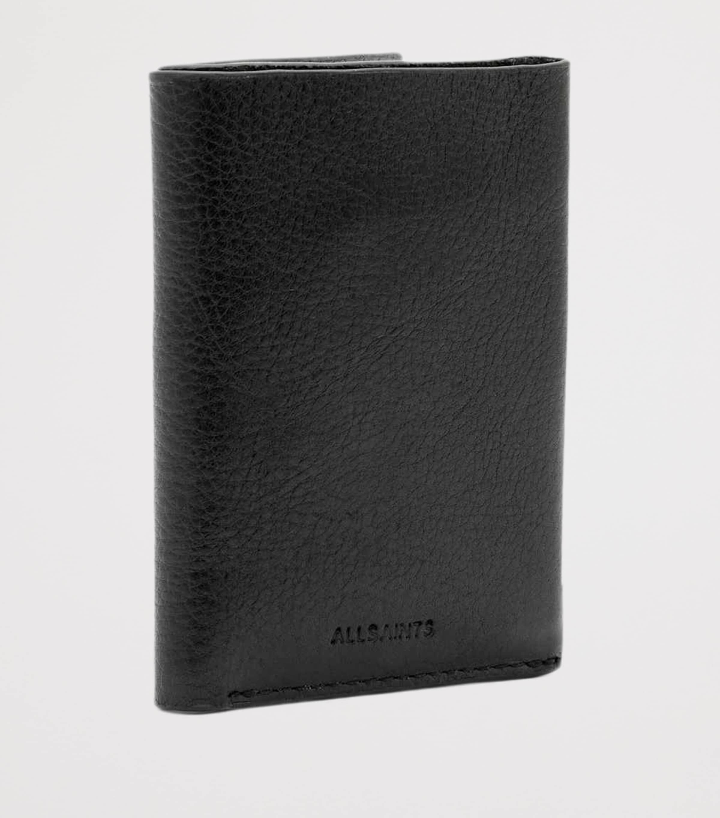 AllSaints Leather Axis Bi-Fold Wallet Black Image 3