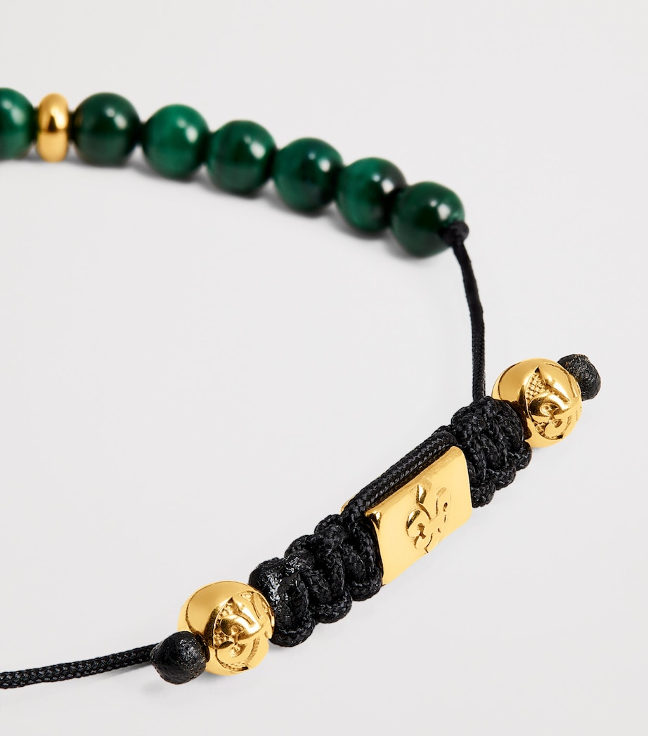 Gold-Plated Stainless Steel and Malachite Beaded Bracelet MULTI Image 4
