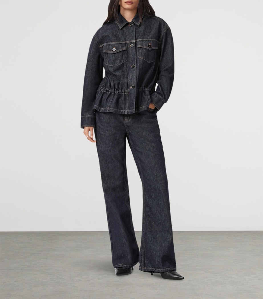 Organic Denim Denby Trucker Jacket RAW INDIGO BLUE Image 2