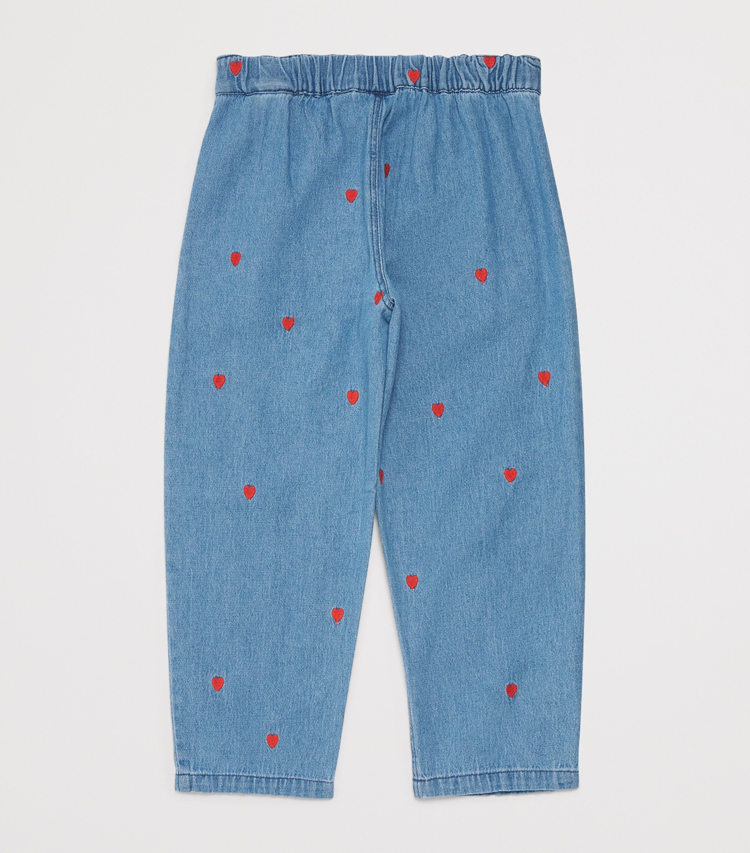 Mini Rodini Organic Cotton Embroidered Heart Jeans (3-11 Years) Blue Image 2