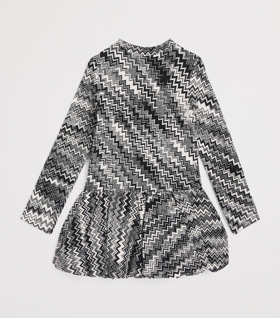Wool Zigzag Dress (4-14 Years) 930AVBLACK/IVORY Image 2