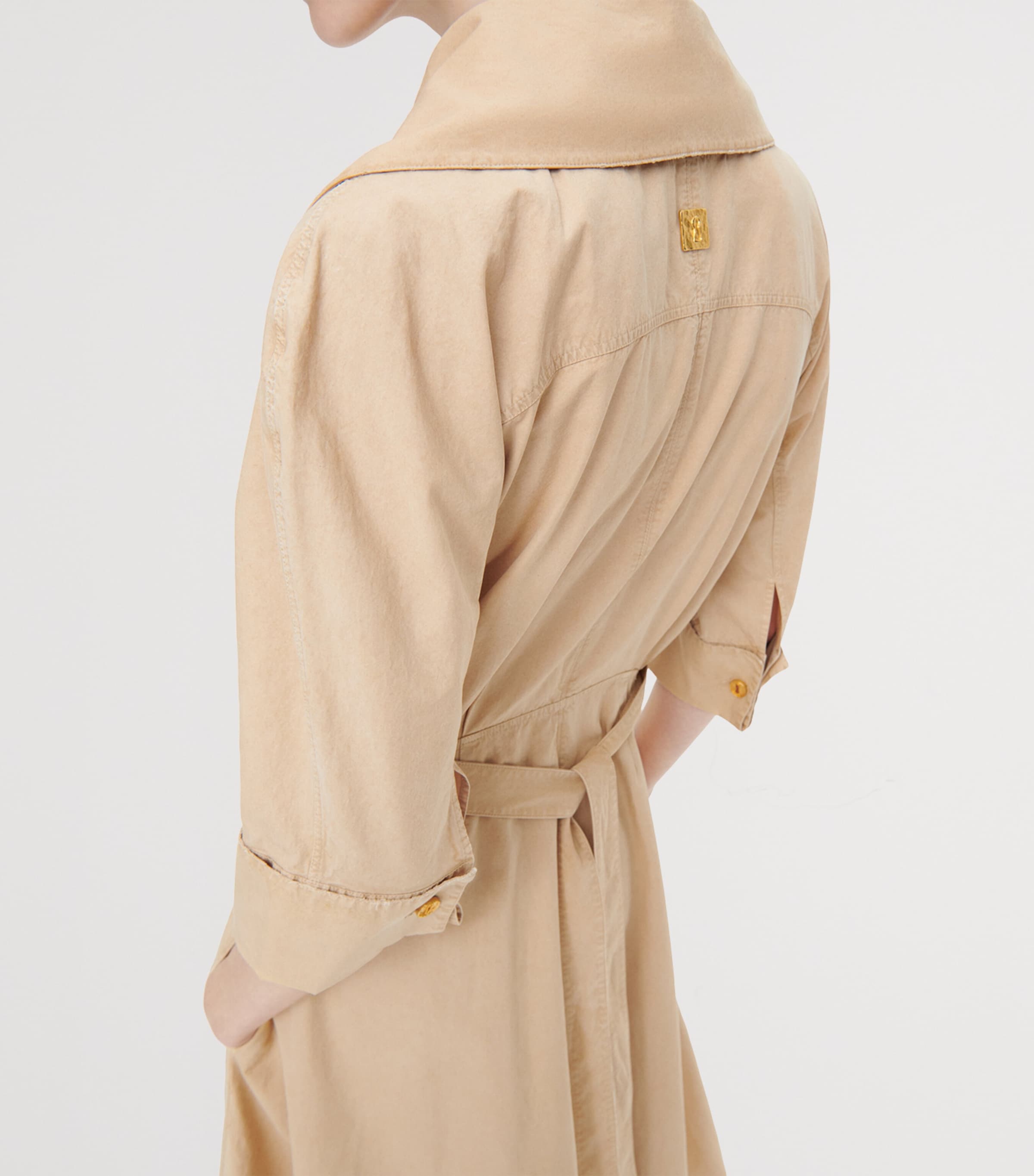 Schiaparelli Womens Crossover Collar Midi Dress Camel Image 5