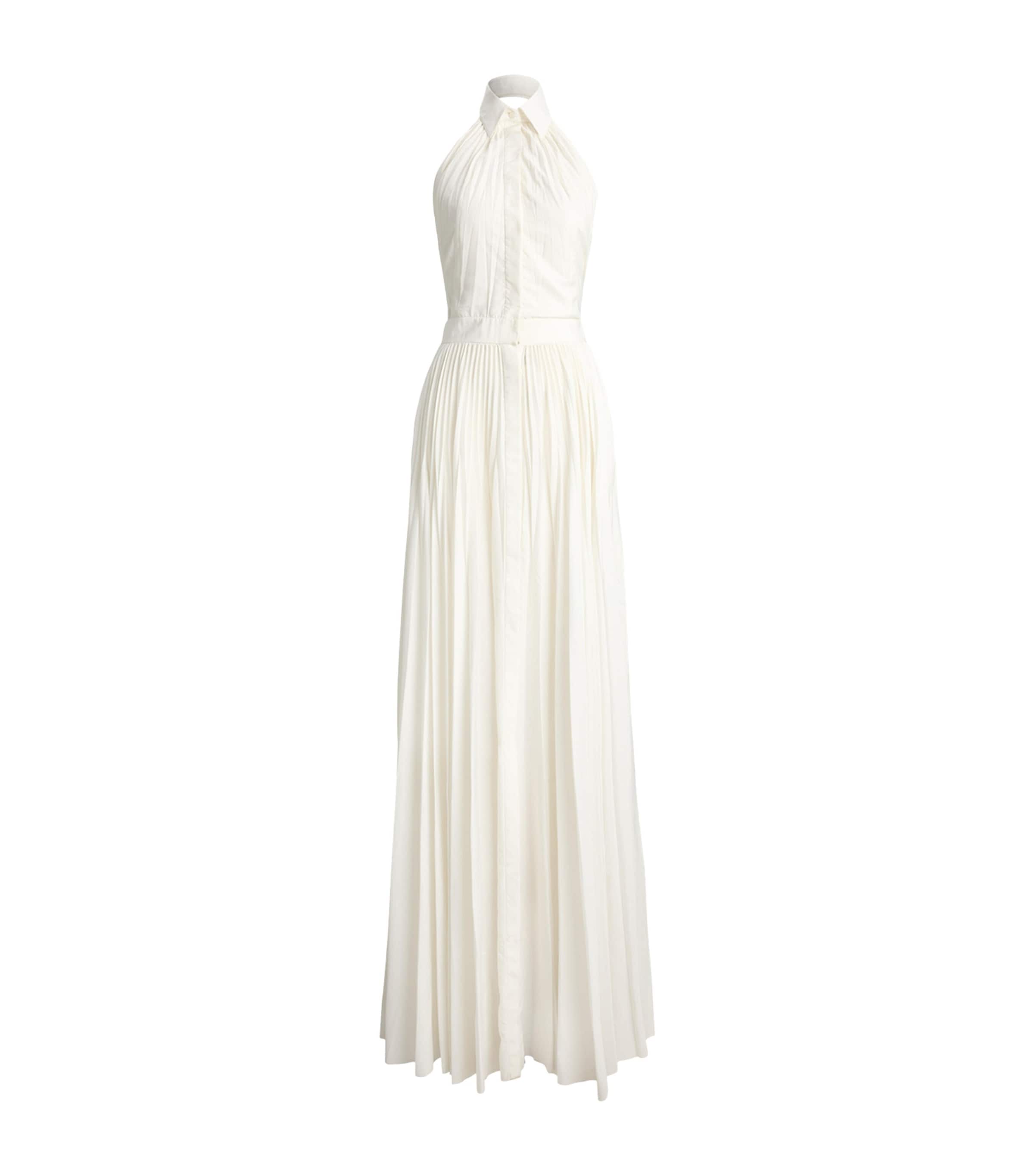 Ralph Lauren Collection Womens Pleated Eldred Maxi Dress Cream Image 1