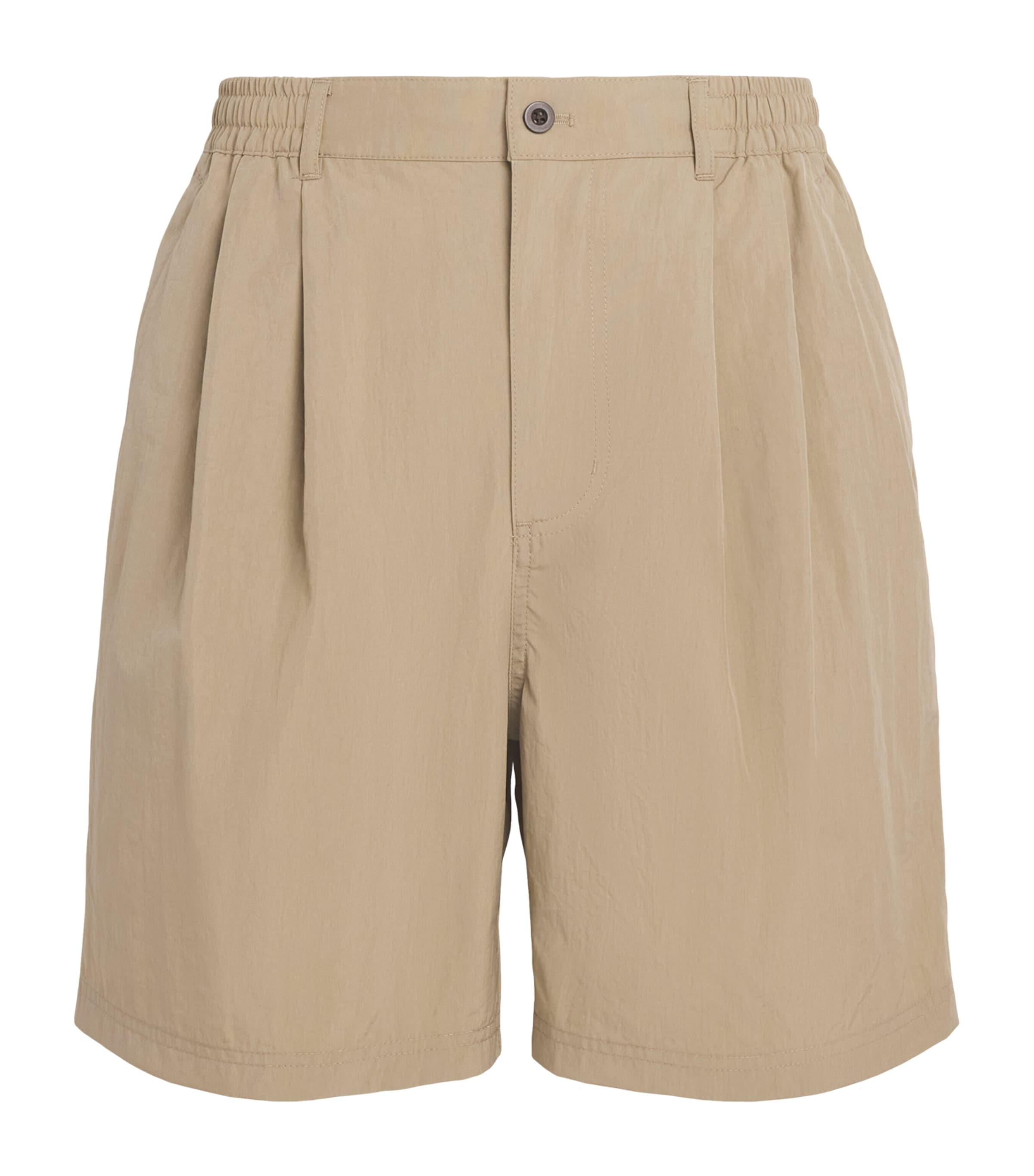 Picante Mens Crinkled Pleated Shorts Taupe Image 1