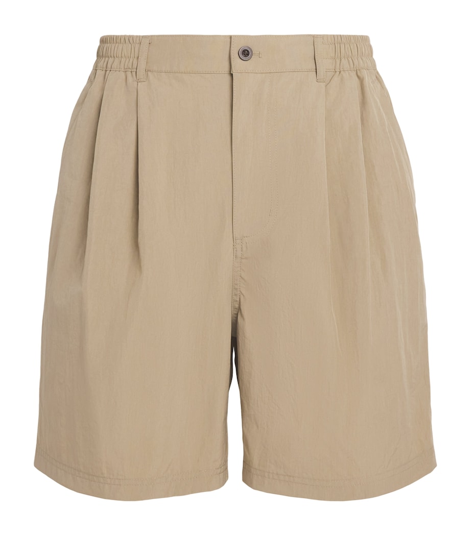 Picante Mens Crinkled Pleated Shorts Taupe Image 1