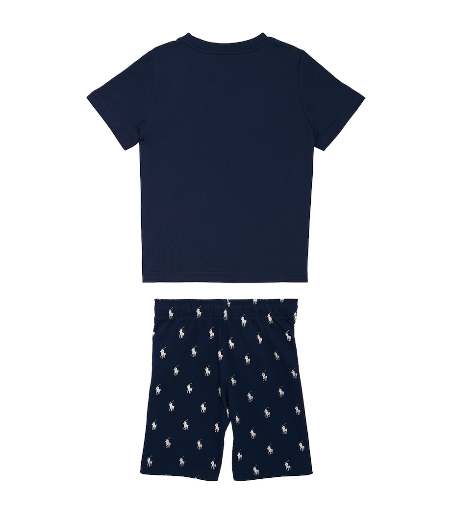 Ralph Lauren Kids Cotton T-Shirt and Shorts Set (4-7 Years) Bcv Newport Navy Image 2