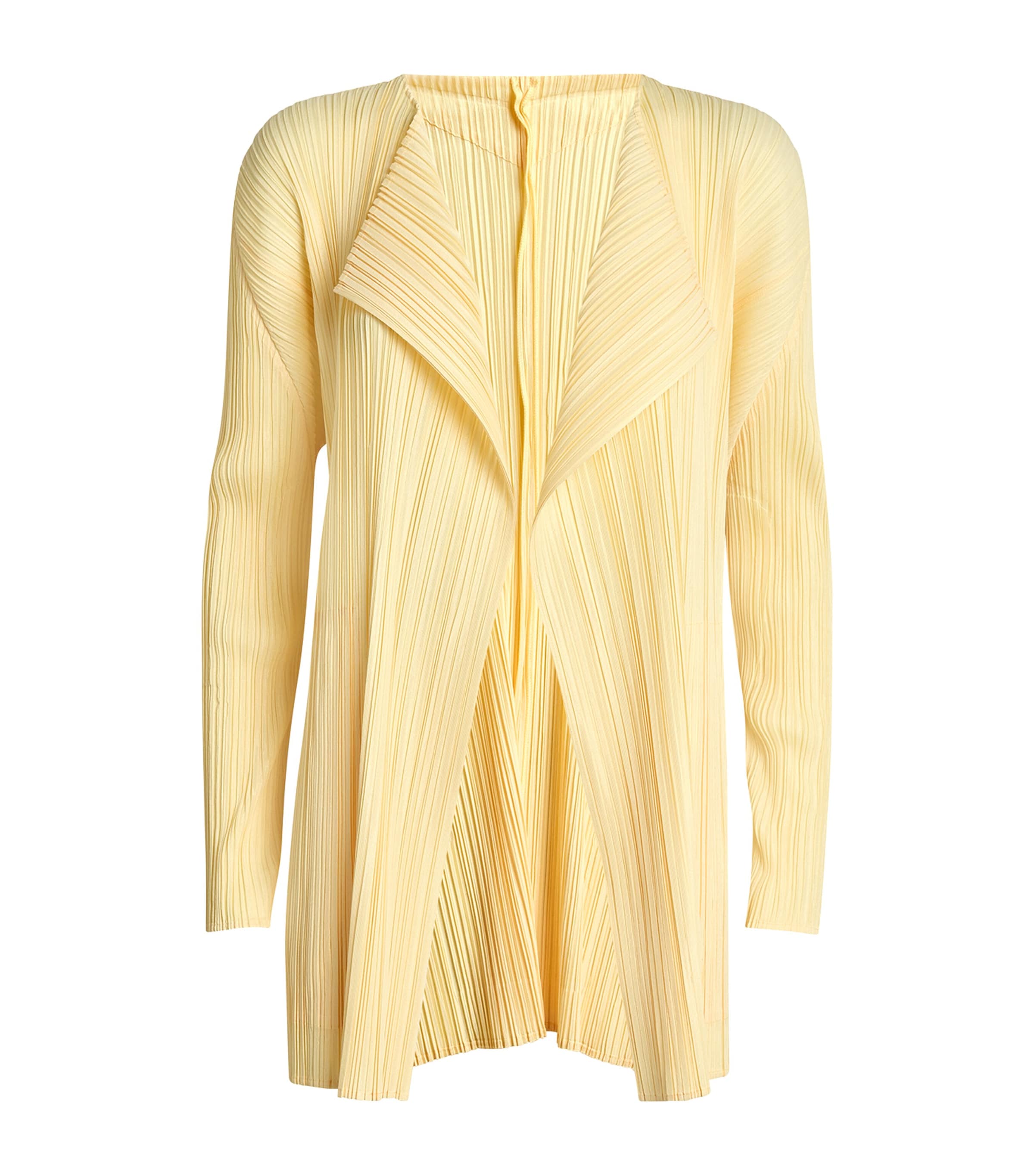 Issey Miyake Mellow Pleats Coat In Yellow
