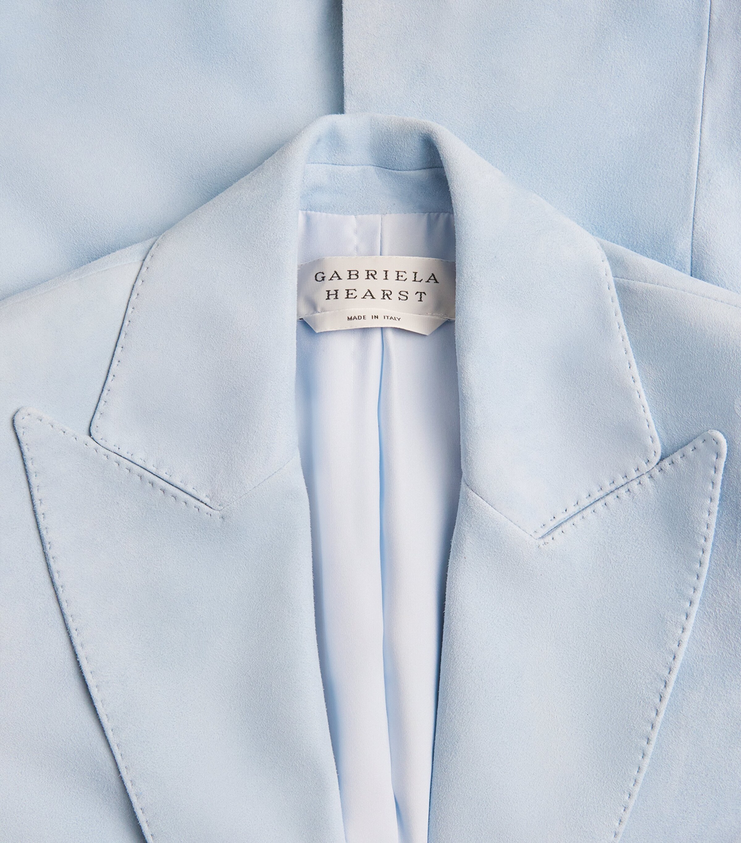 Gabriela Hearst Womens Suede Leiva Blazer Lgb Light Blue Image 6