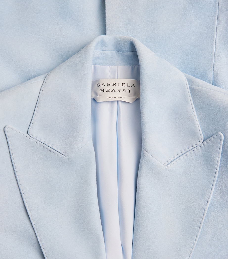 Gabriela Hearst Womens Suede Leiva Blazer Lgb Light Blue Image 6