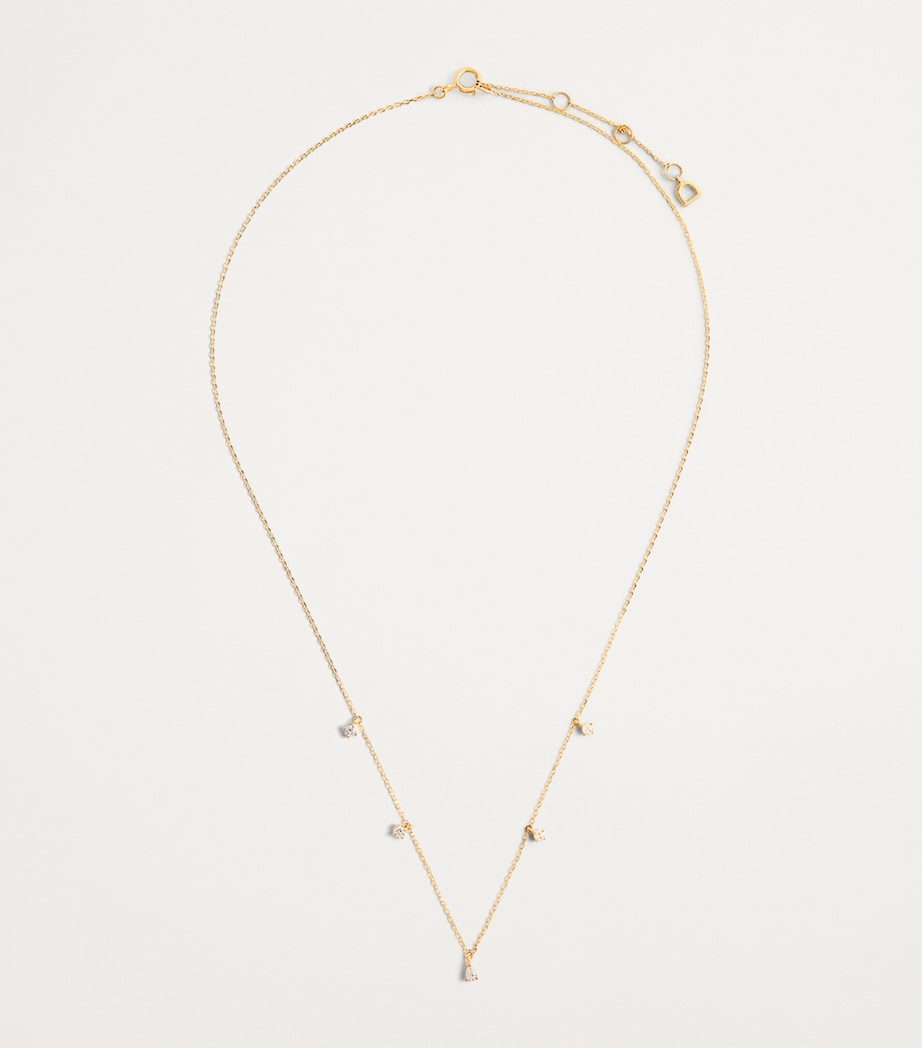 Astrid & Miyu Yellow Gold and Diamond Pear Charm Necklace Gold Image 3