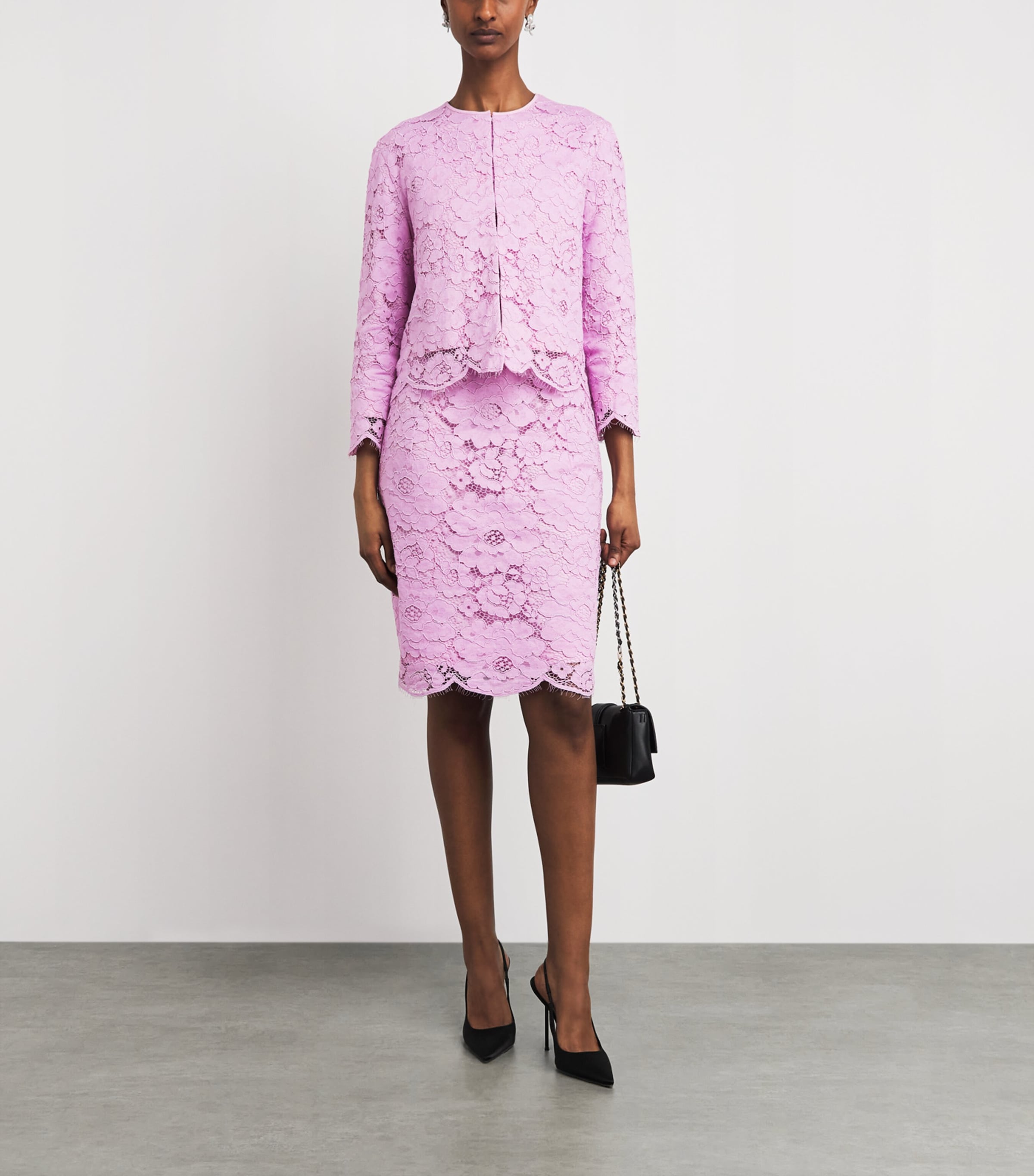 Patou Womens Lace Sleeveless Mini Dress Pink Parfait Image 2