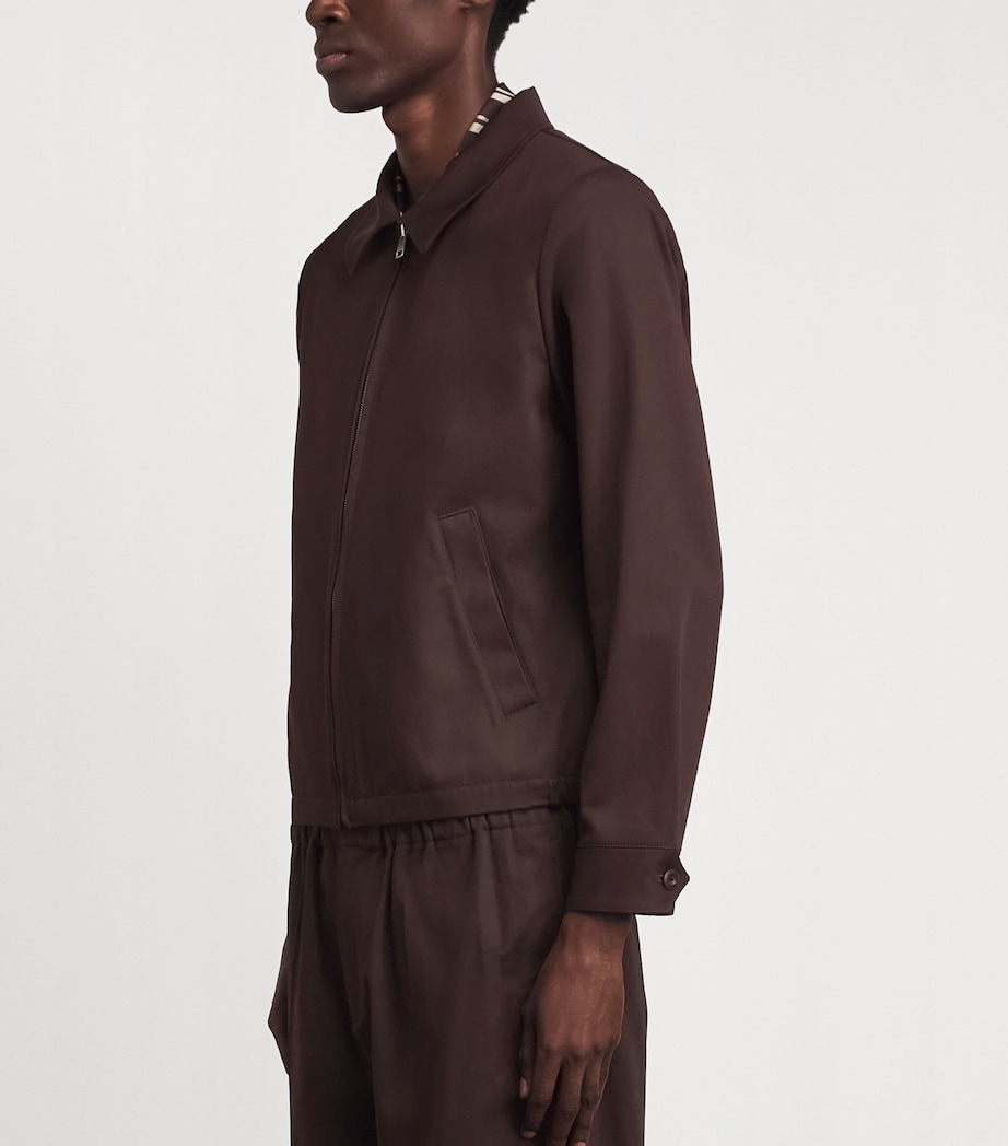 Sandro Paris Mens Cotton Collared Jacket Chocolate Image 4