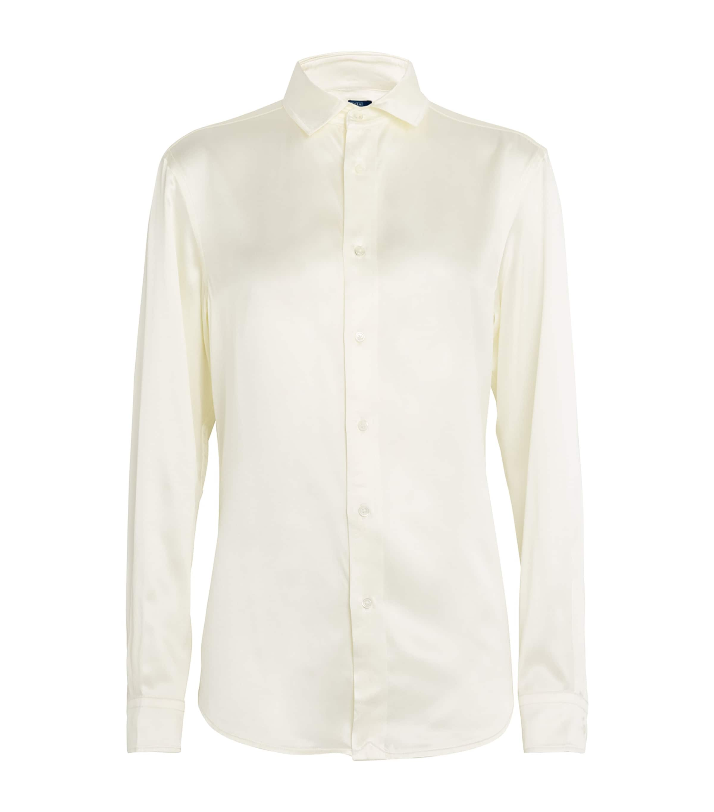 Polo Ralph Lauren Mulberry Silk Shirt In Ivory