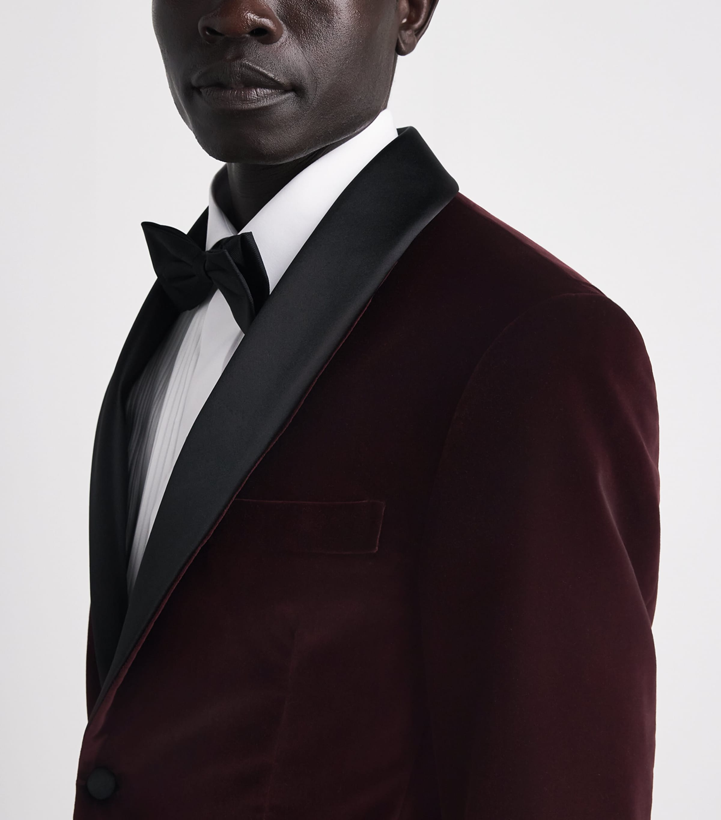 Pal Zileri Mens Cotton Velvet Tuxedo Jacket Bordeaux Image 3