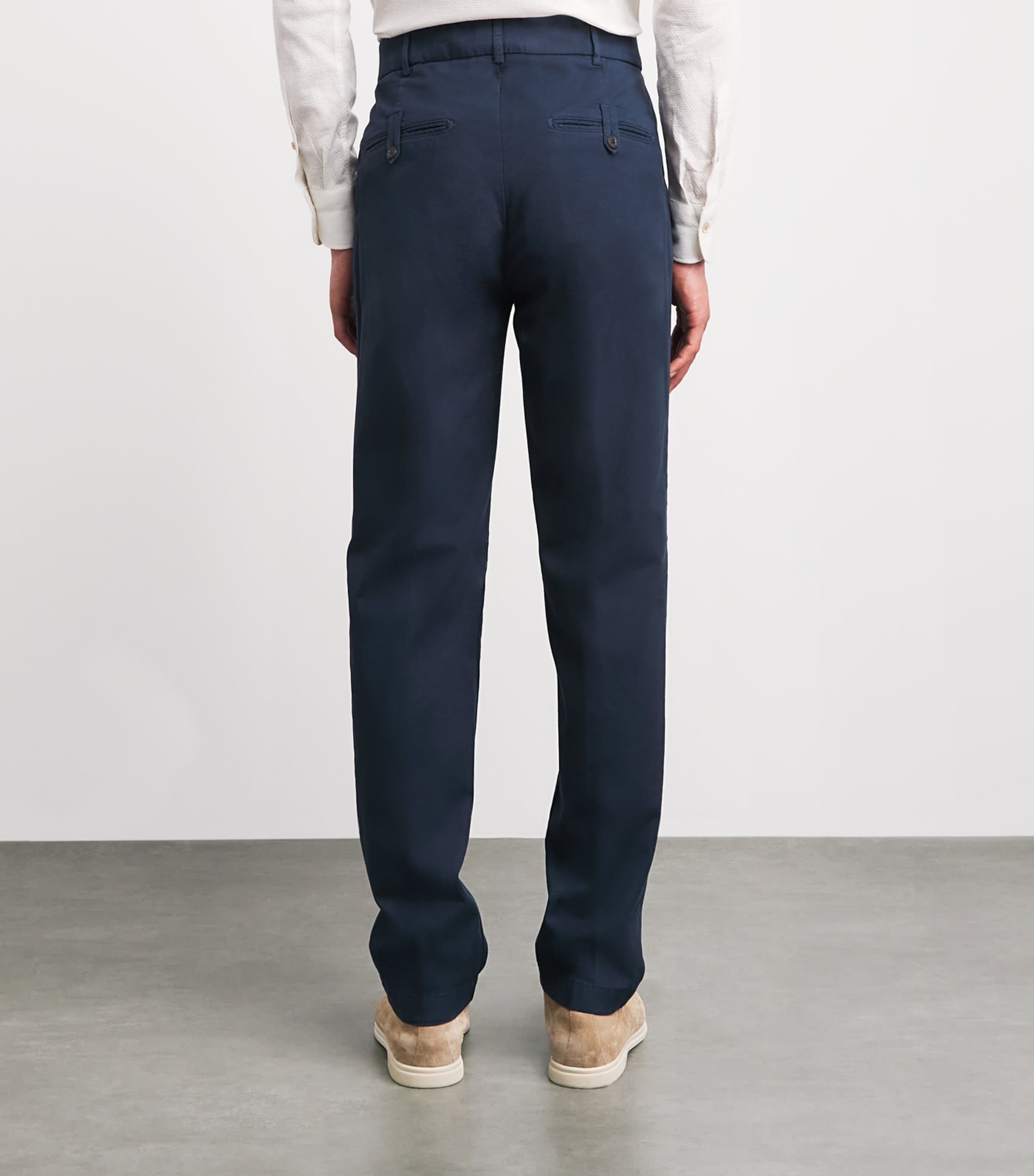Eleventy Mens Stretch-Cotton Chinos Blu Image 5