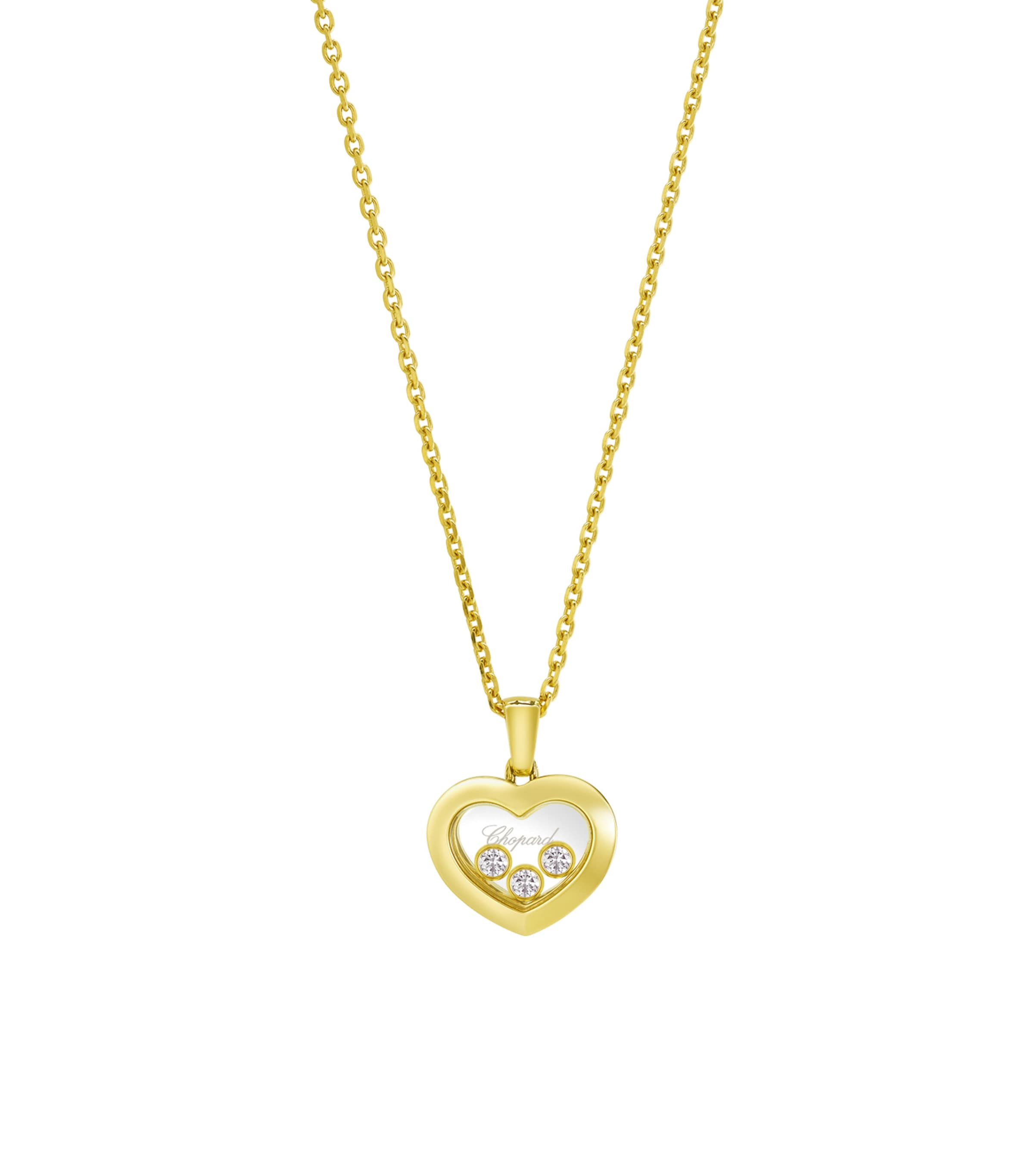 Shop Chopard Yellow Gold And Diamond Happy Diamonds Icons Pendant Necklace