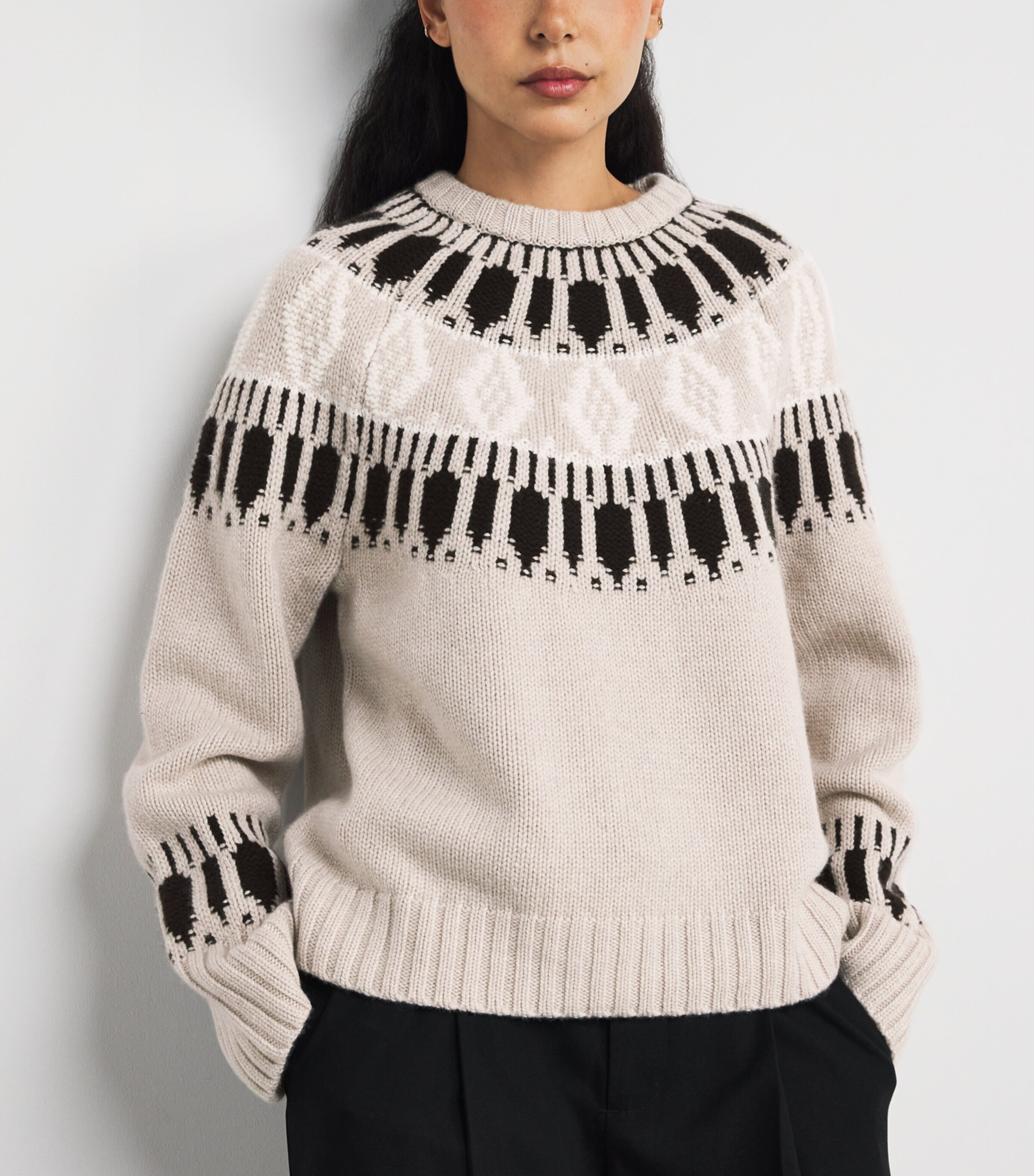 Cashmere Fair Isle Jackson Sweater IVORY/CHAI Image 6