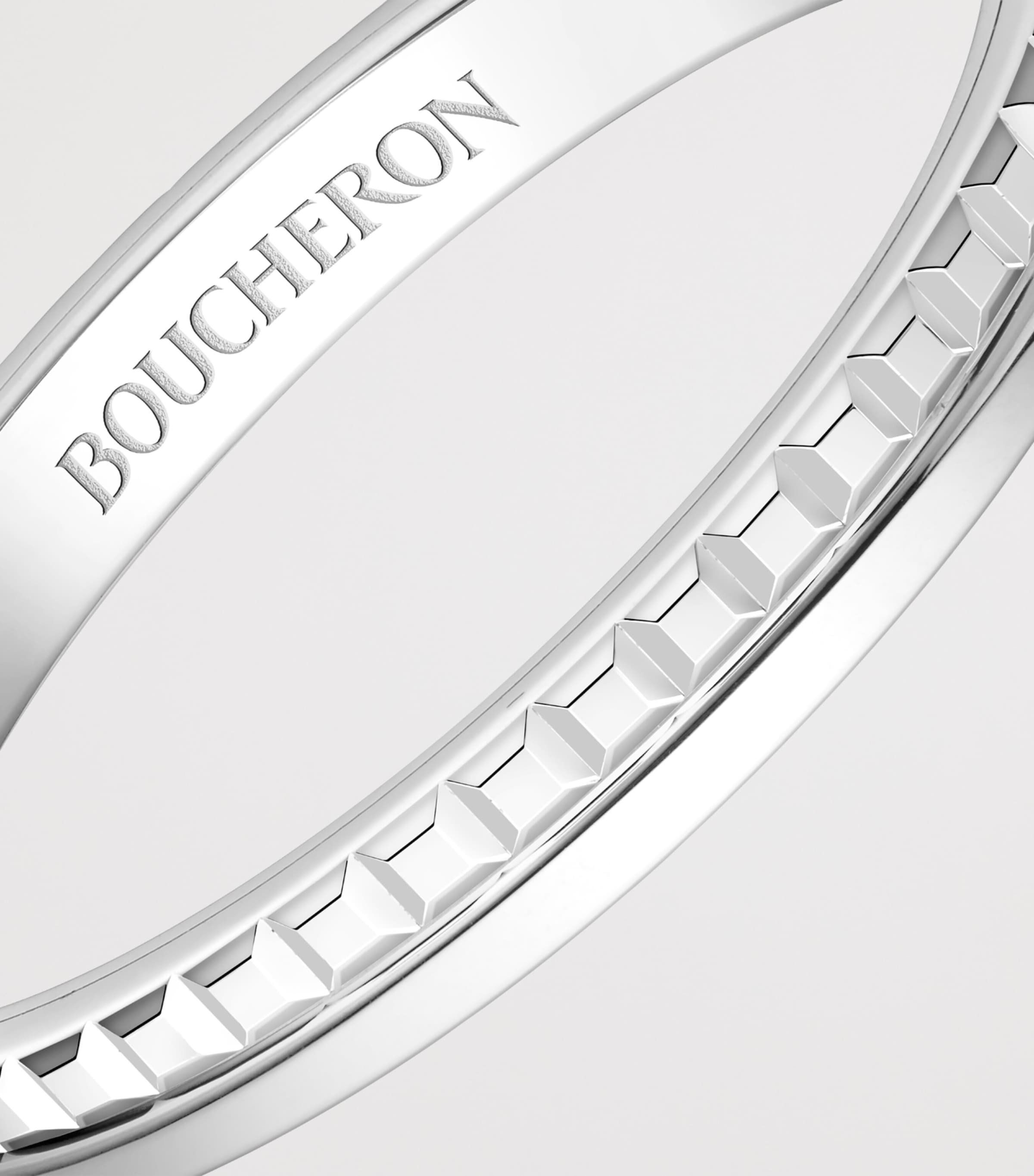 Small Platinum Quatre Radiant Edition Wedding Band WHITE GOLD Image 4