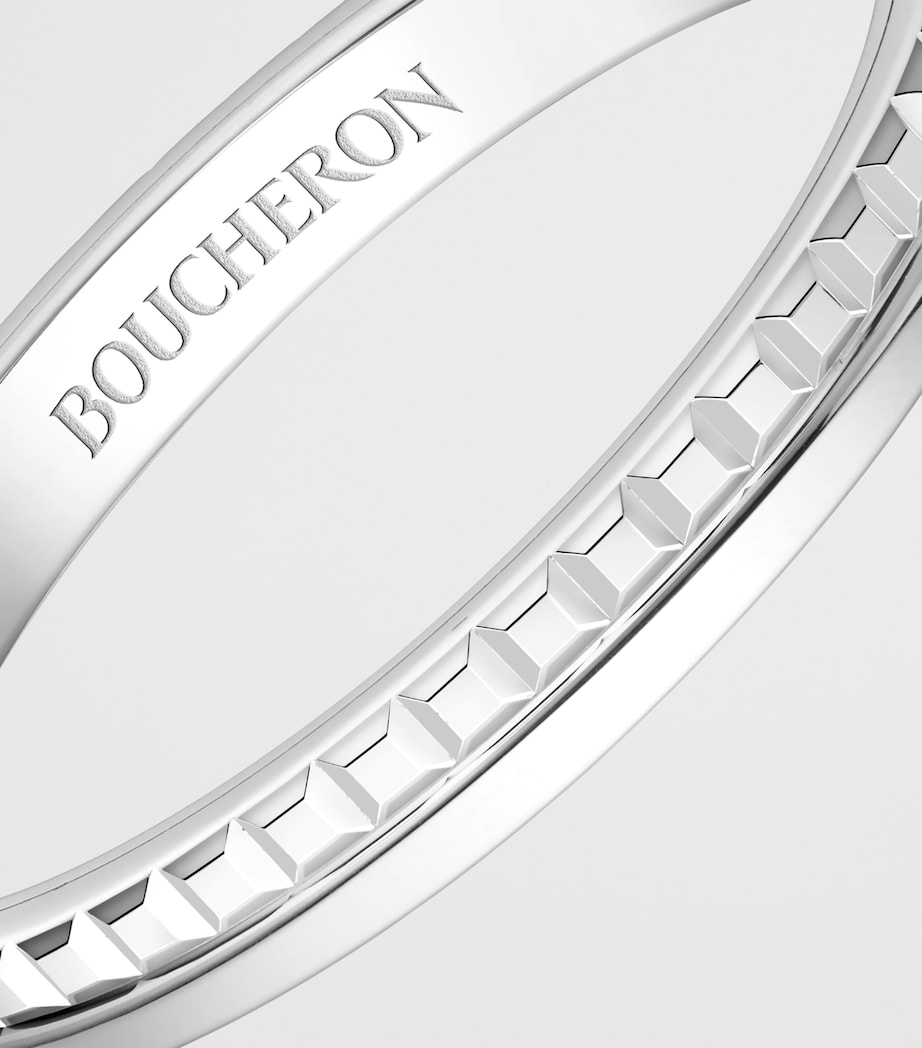 Small Platinum Quatre Radiant Edition Wedding Band WHITE GOLD Image 4