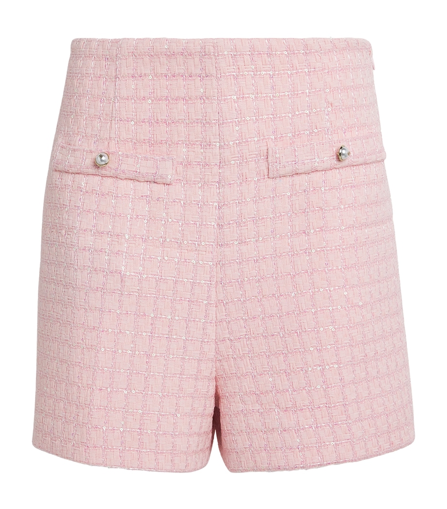 Tweed Sequinned Check Shorts PINK Image 1