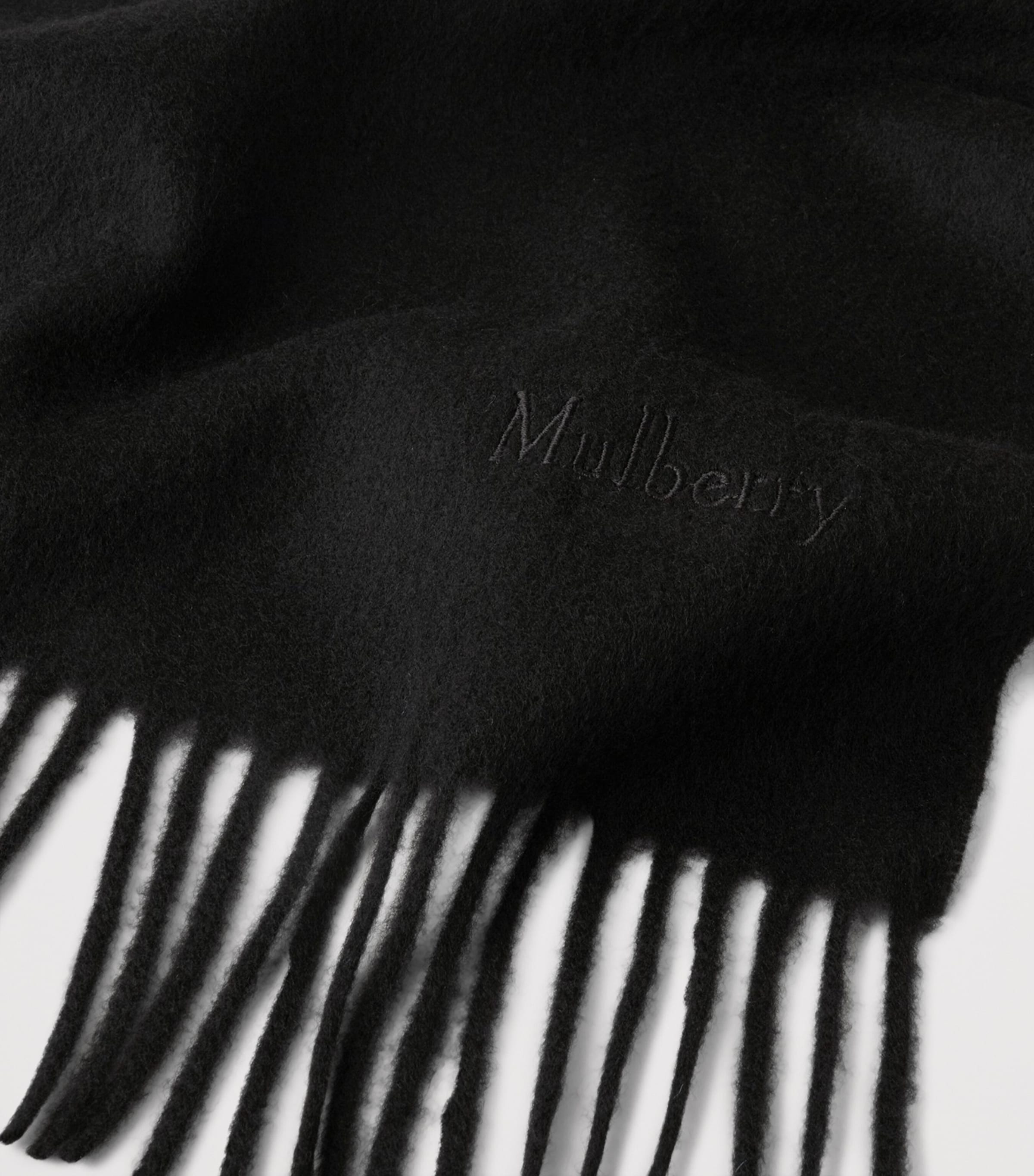 Mulberry Small Merino Wool Scarf Black Image 3