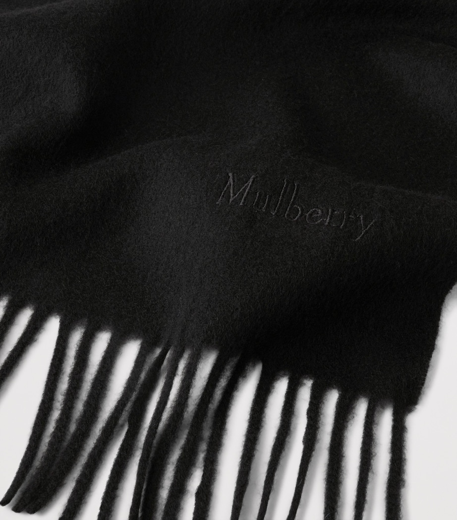 Mulberry Small Merino Wool Scarf Black Image 3