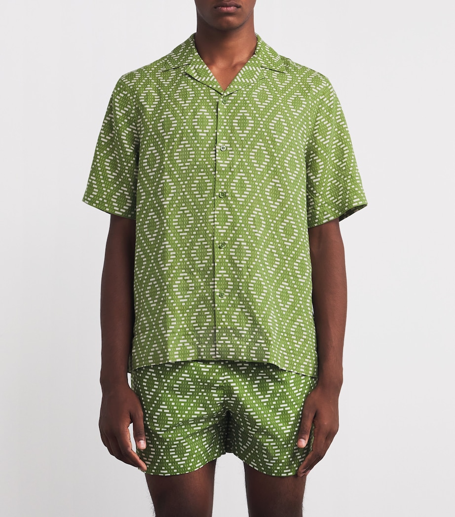 Linen Raffia Roberto Shirt 868 PARAKEET GRN Image 3