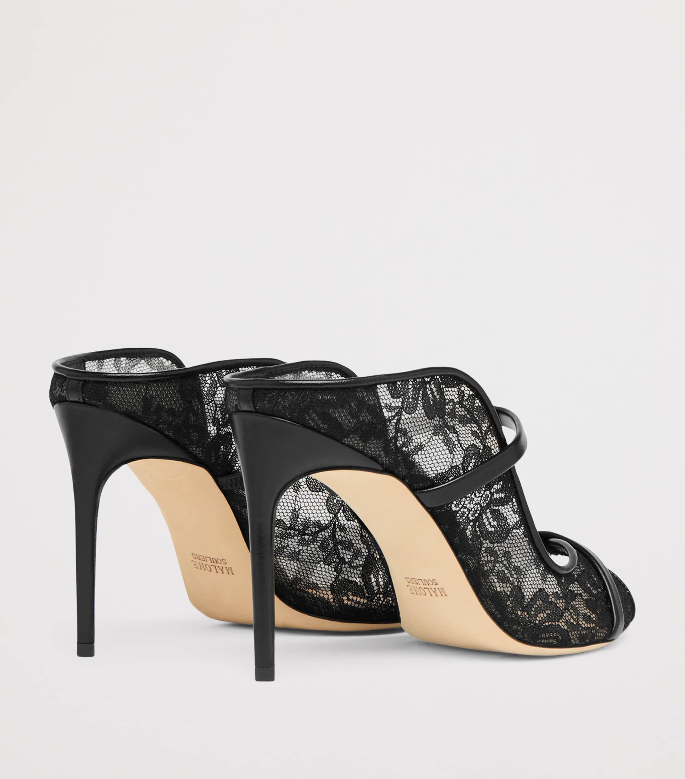 Lace Noah Heeled Sandals 90 BLACK Image 4