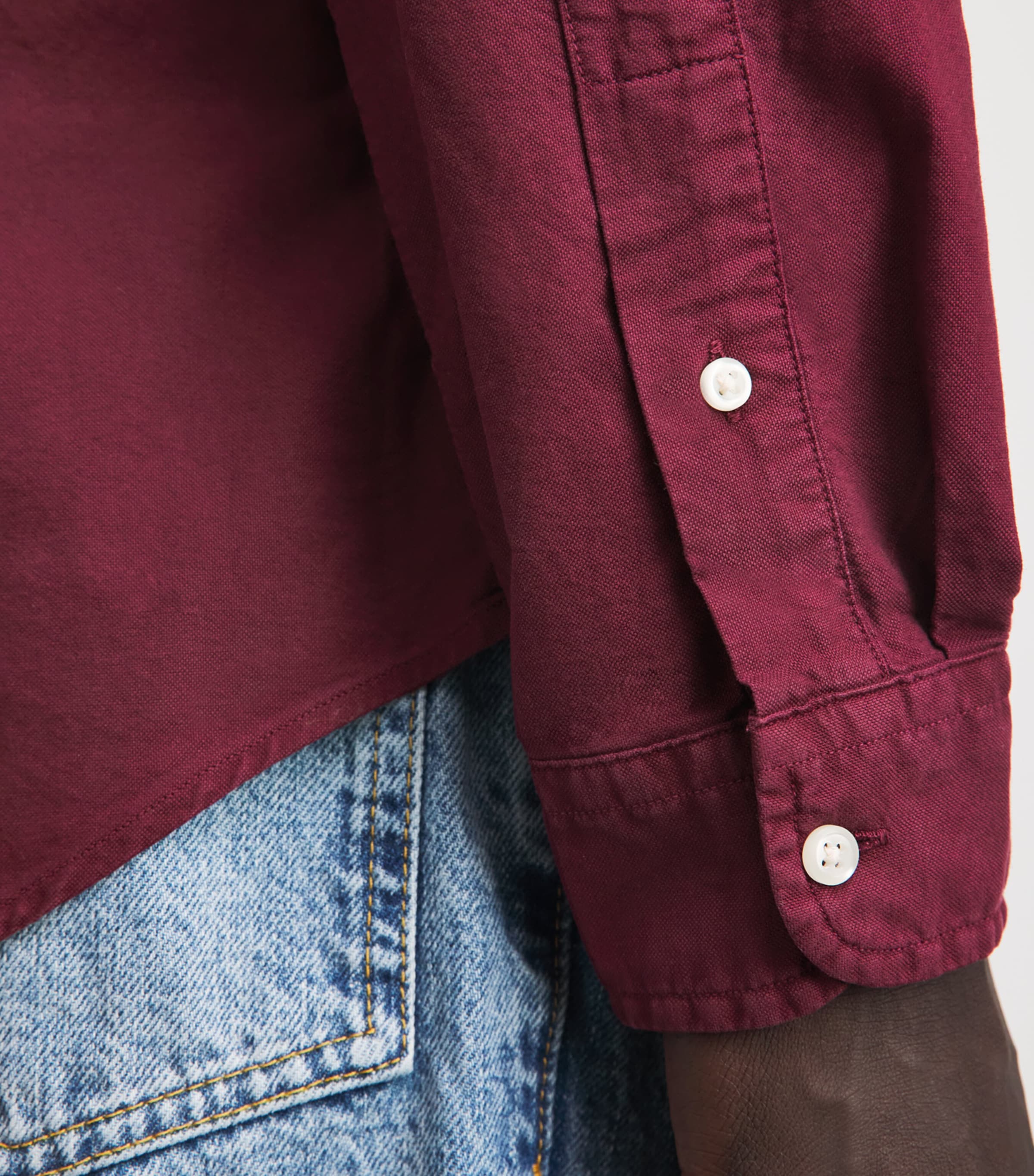 Polo Ralph Lauren Mens Garment-Dyed Oxford Shirt Classic Wine Image 3