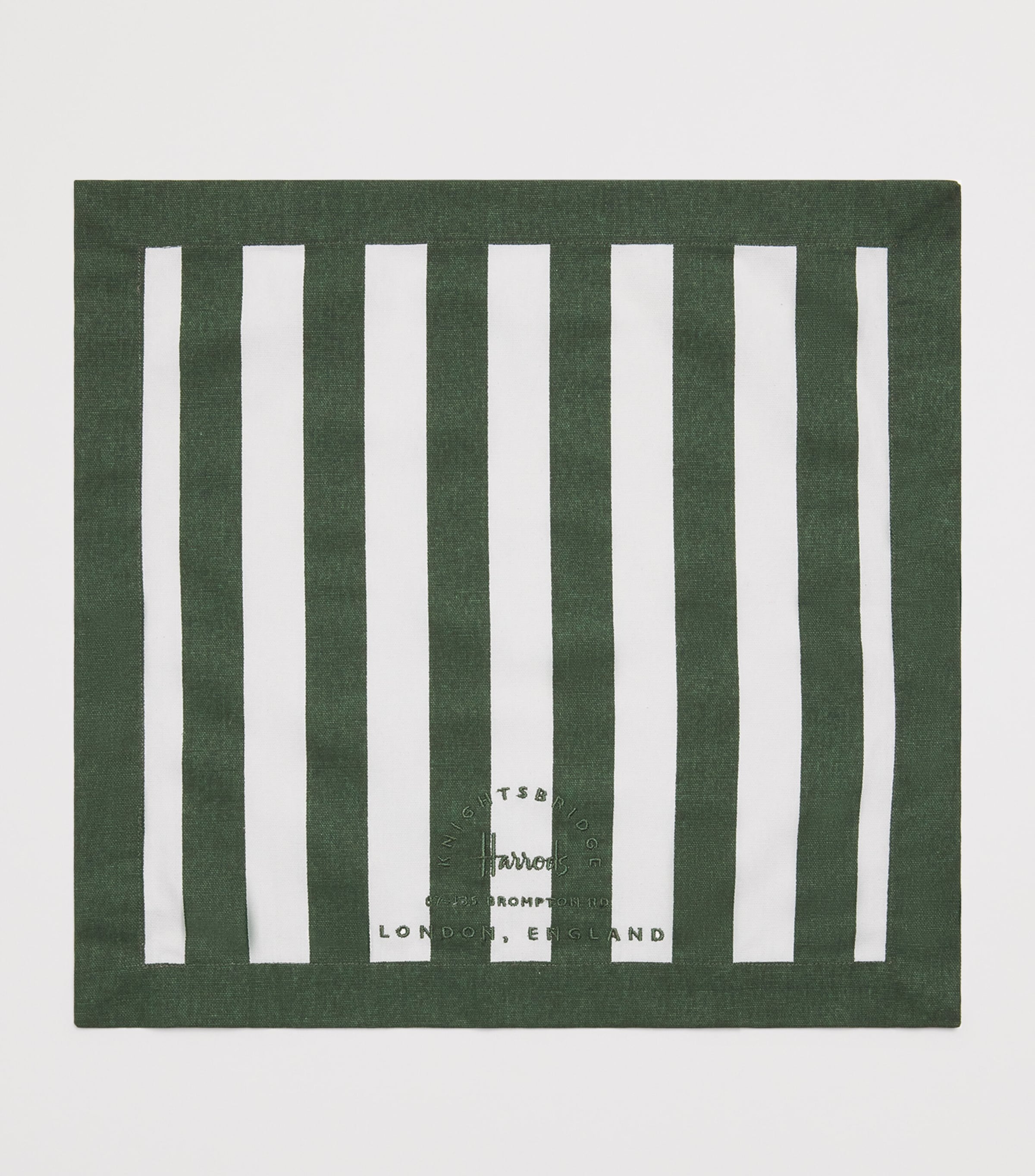 Set of 4 Cotton Stripe Napkins GREEN Image 2