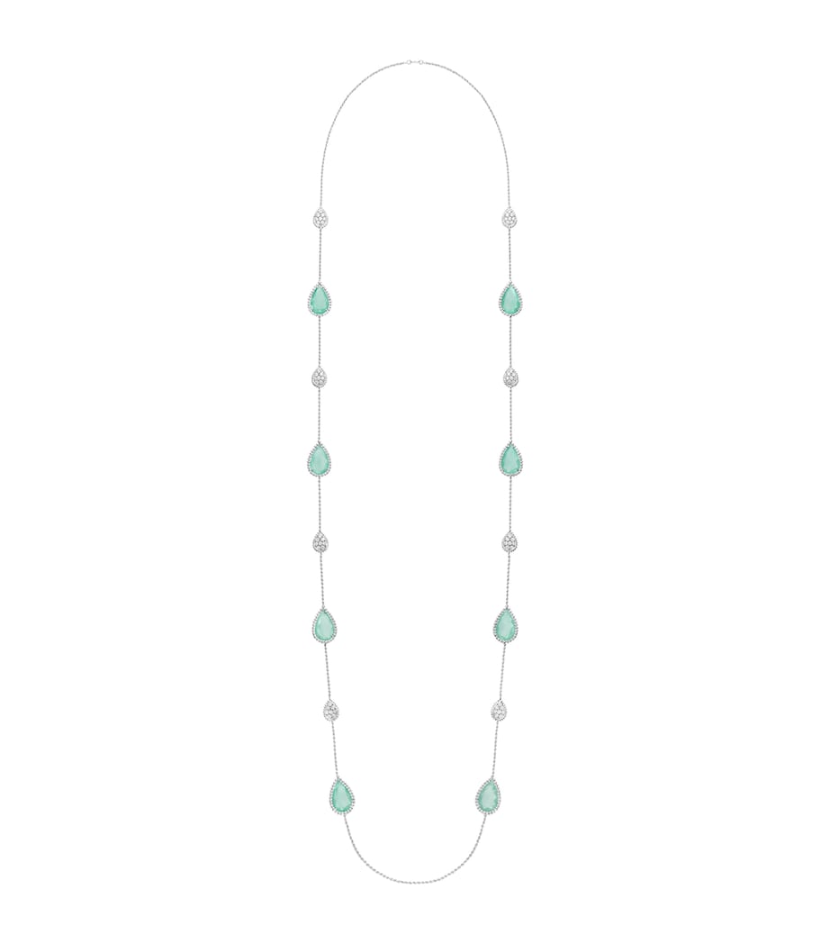 White Gold, Diamond and Aquaprase Serpent Bohème Couleur Necklace BLUE Image 1