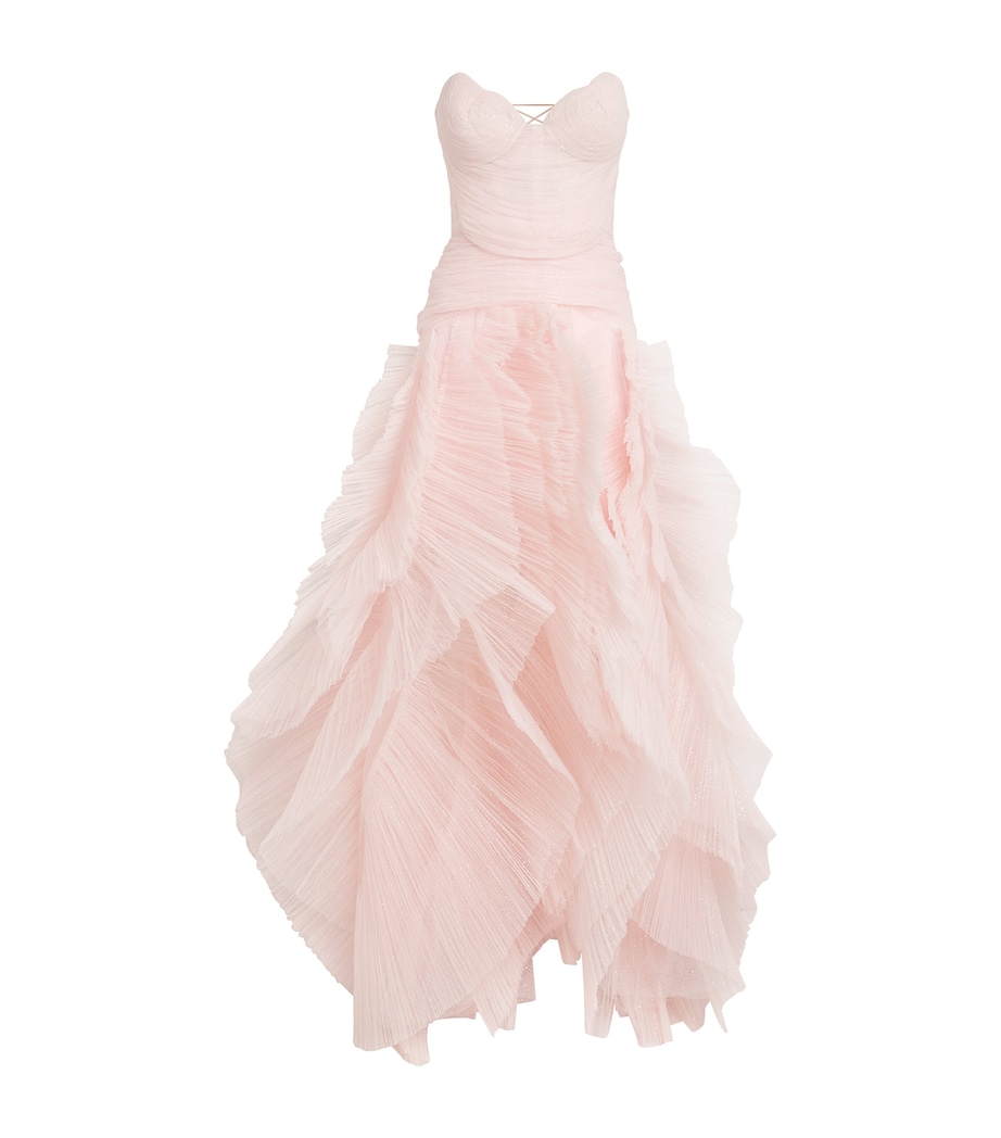 Maria Lucia Hohan Womens Ceyda Gown Light Pink Glitter Image 1