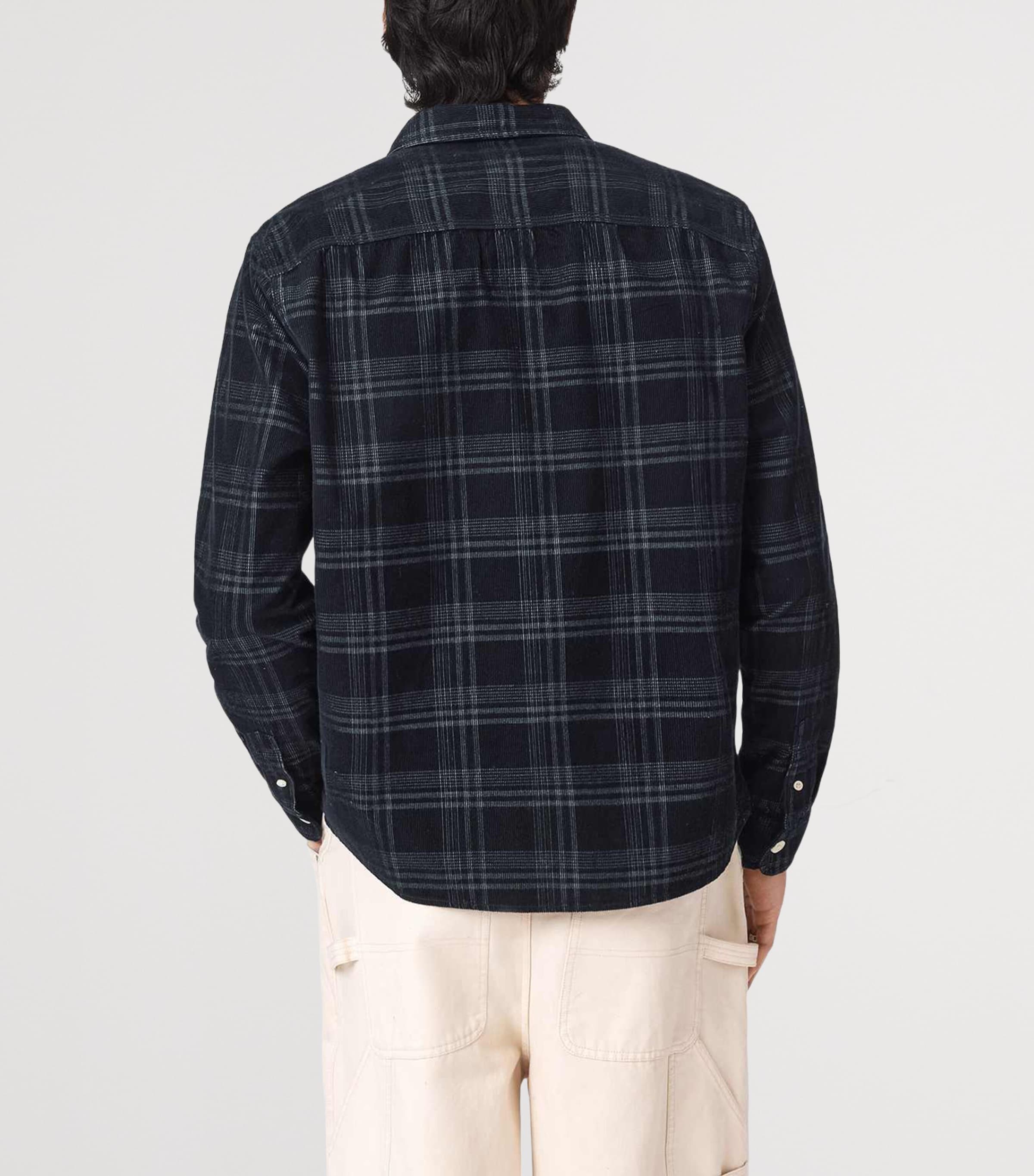 AllSaints Mens Organic Cotton Check Rockley Shirt Surge Black Image 4