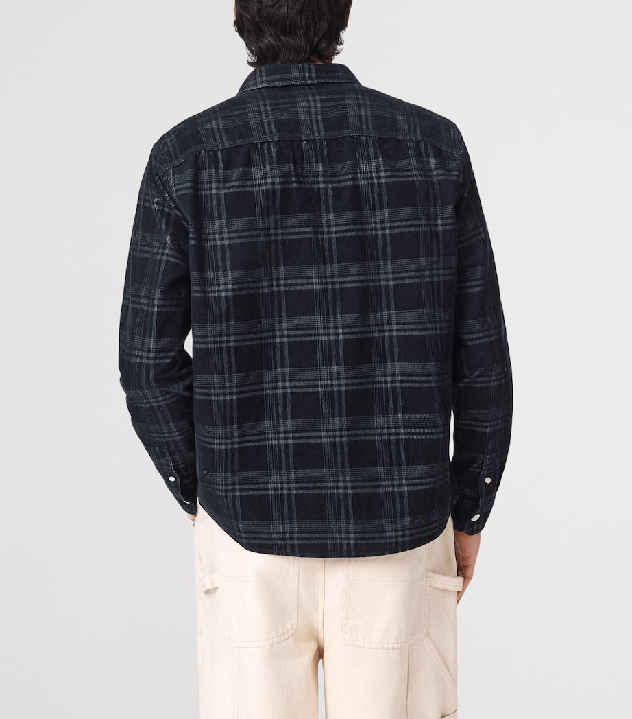 AllSaints Mens Organic Cotton Check Rockley Shirt Surge Black Image 4