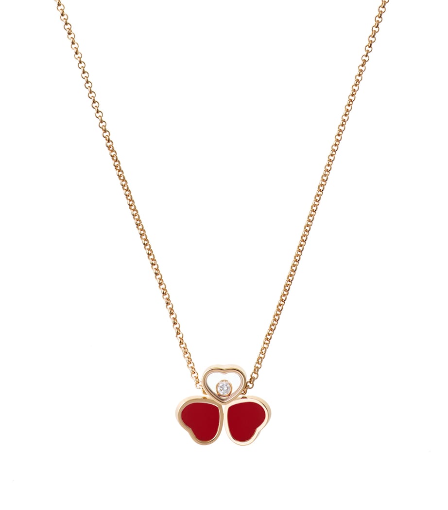 Rose Gold and Diamond Happy Hearts Wings Necklace 18K ROSE GOLD Image 2