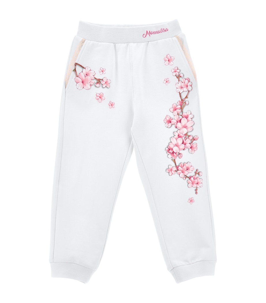 Stretch-Cotton Floral Sweatpants (2-12 Years) BIANCO Image 1