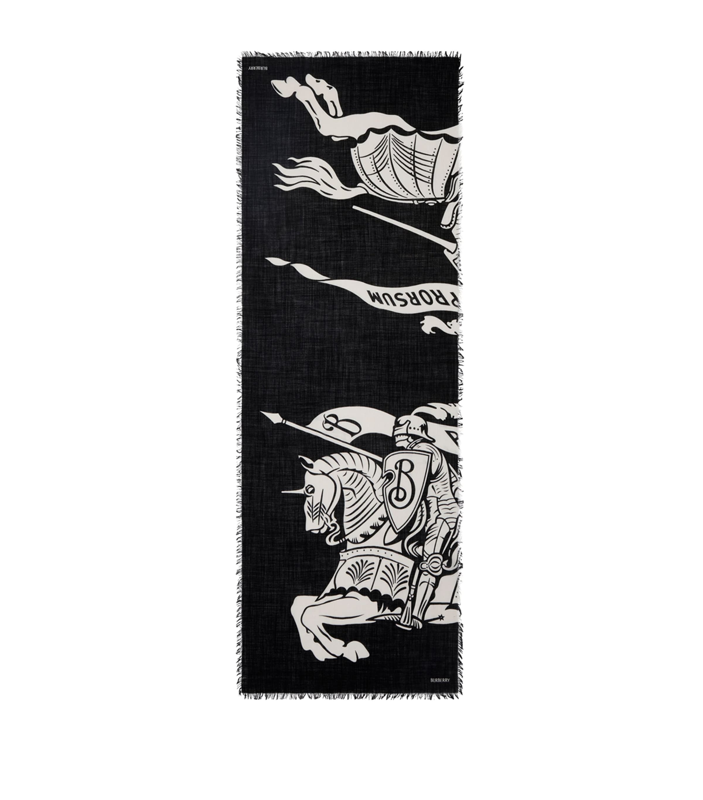 Burberry Wool Wide Ekd Scarf