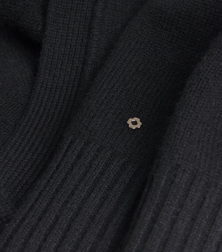 Open Collar Polo Sweater BLACK Image 5