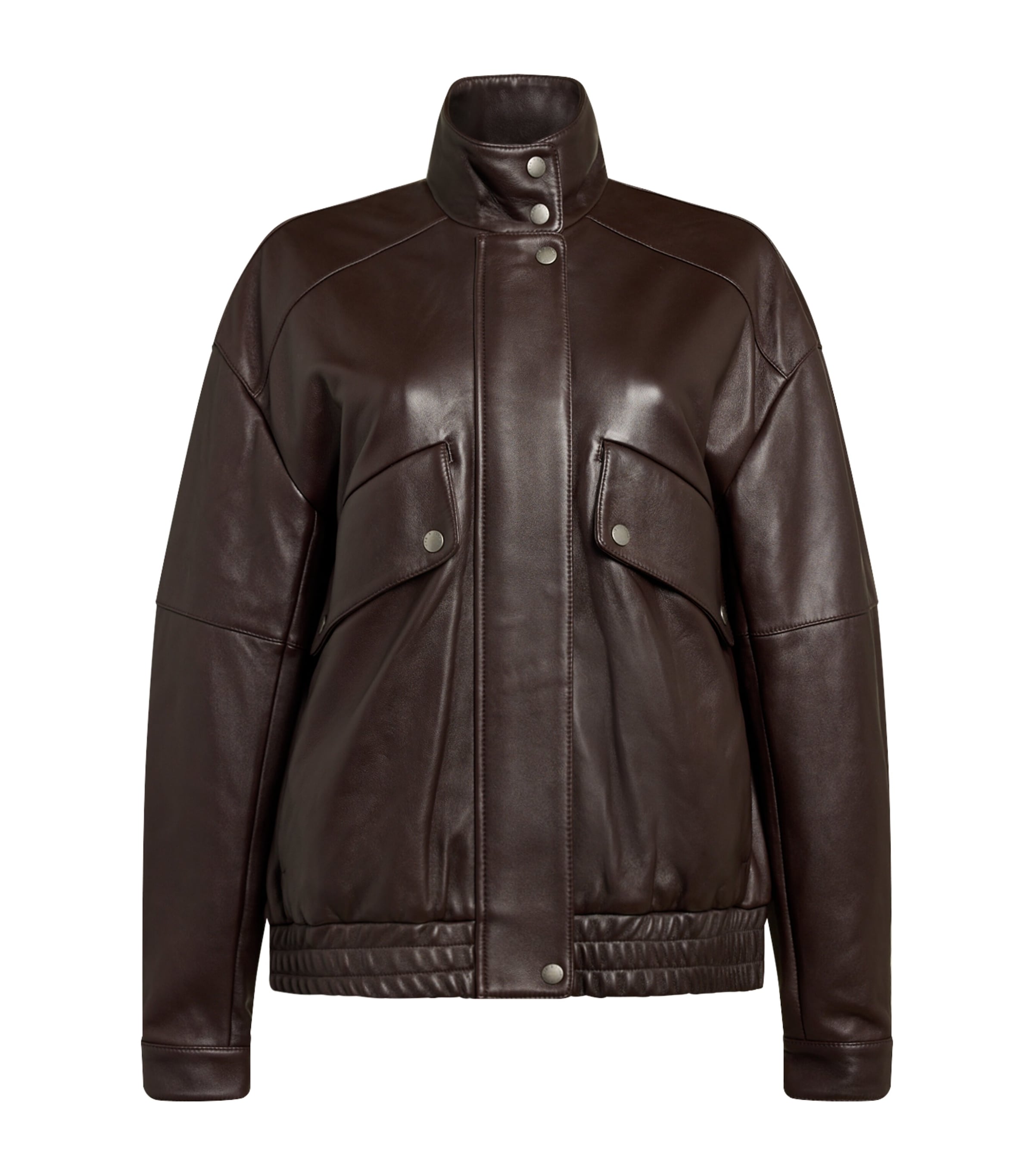 Rag & Bone Aria Panelled Leather Bomber Jacket In Brown