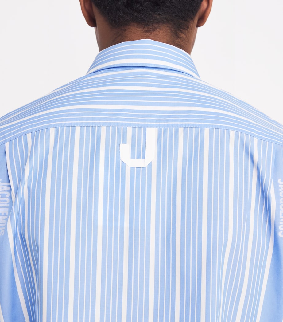Cotton Striped Simo Shirt BUSINESS BIG LOGO Image 6
