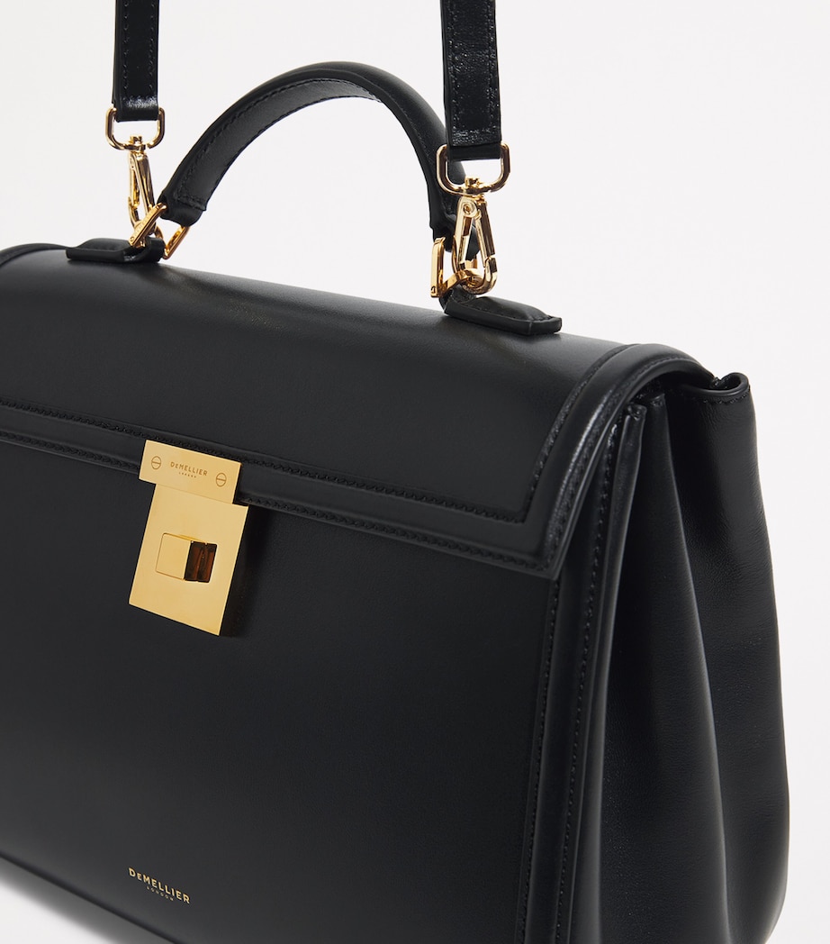 Demellier Leather Midi Paris Top-Handle Bag Black Image 6