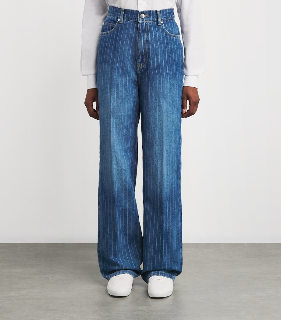 Stripe Wide-Leg Jeans BLUE JEAN Image 3