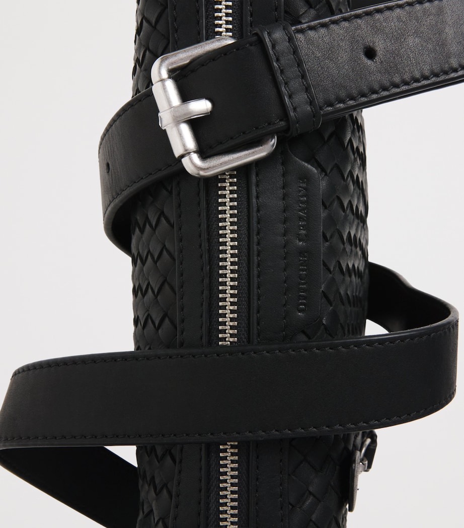 Officine Creative Leather Woven Armor Pouch Nero Image 7