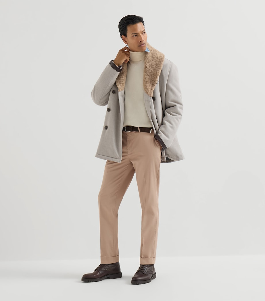 Brunello Cucinelli Mens Pima Cotton Comfort Gabardine Trousers Image 2