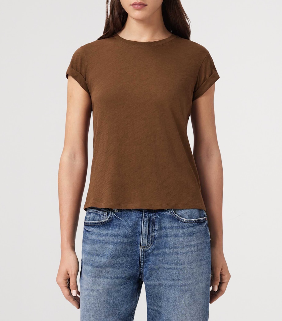 Cotton Slim Anna T-Shirt COGNAC BROWN Image 5