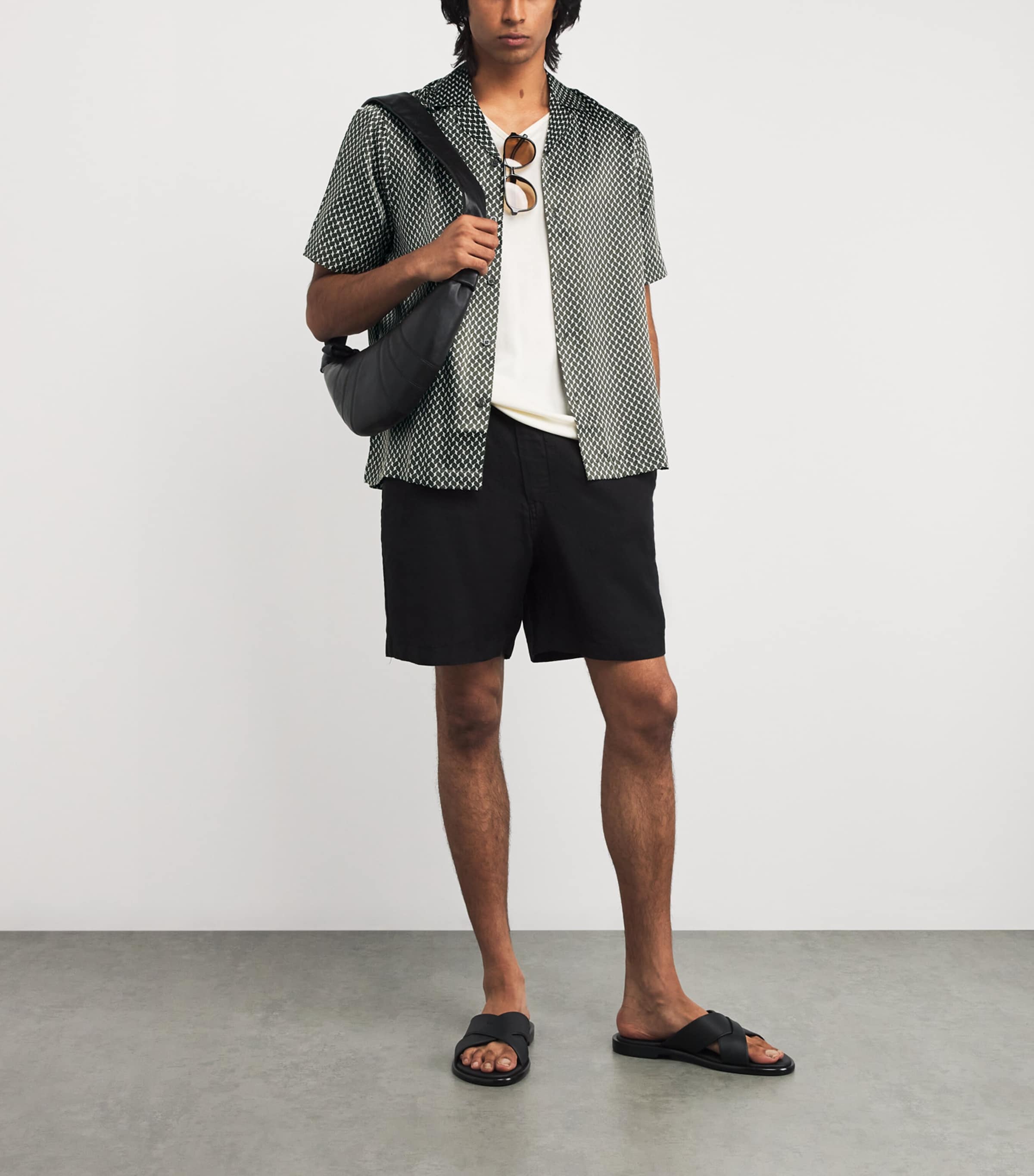 Silk Roberto Short-Sleeve Shirt 840-SEAWOOD Image 2